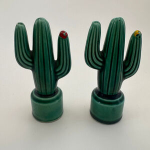 Vintage Green Cactus Salt & Pepper Shakers – Southwestern Ceramic
